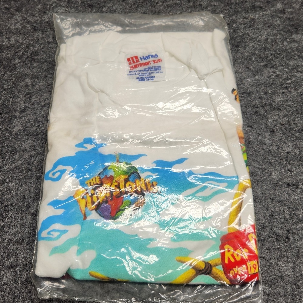 Vintage 1994 Flintstones McDonalds Hanes Graphic Tshirt Youth Small NEW NOS